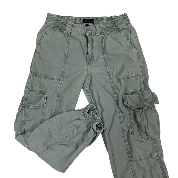 Aeropostale Utility Cargo‎ Pants Men's Medium Teal Blue Canvas 29" Inseam Y2K - Picture 1 of 8